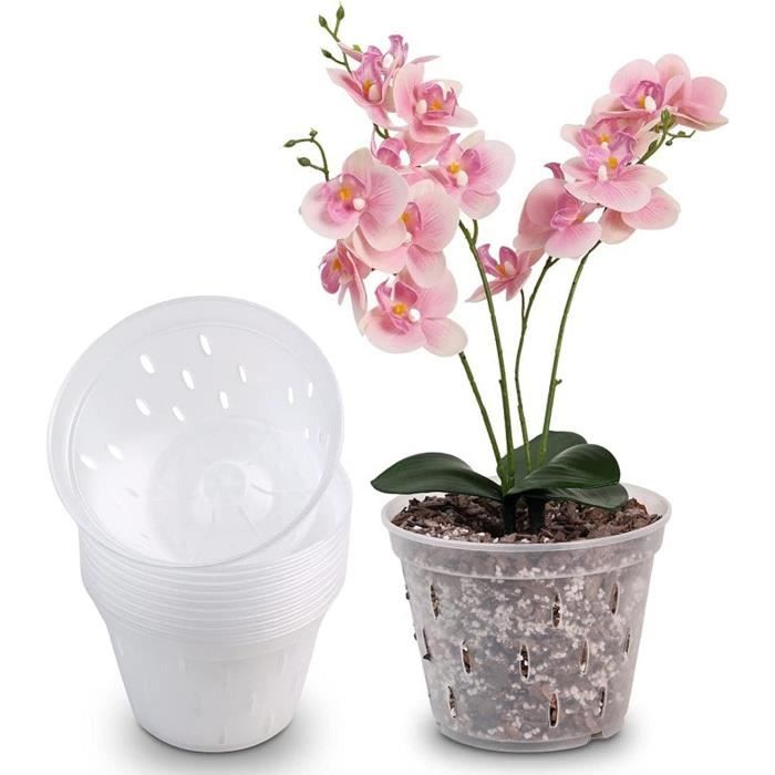 Lot De 10 Pots à Orchidées Transparents Grands – Avec Ventilation Et Drainage, Idéal Pour Orchidées, Plantes Grasses, Intérieur & Extérieur