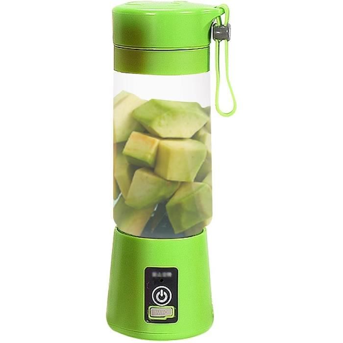 Mixeur Portable Rechargeable USB – 380 Ml – 6 Lames Inox – Pour Smoothies, Jus, Milkshakes – Idéal Voyage Et Bureau