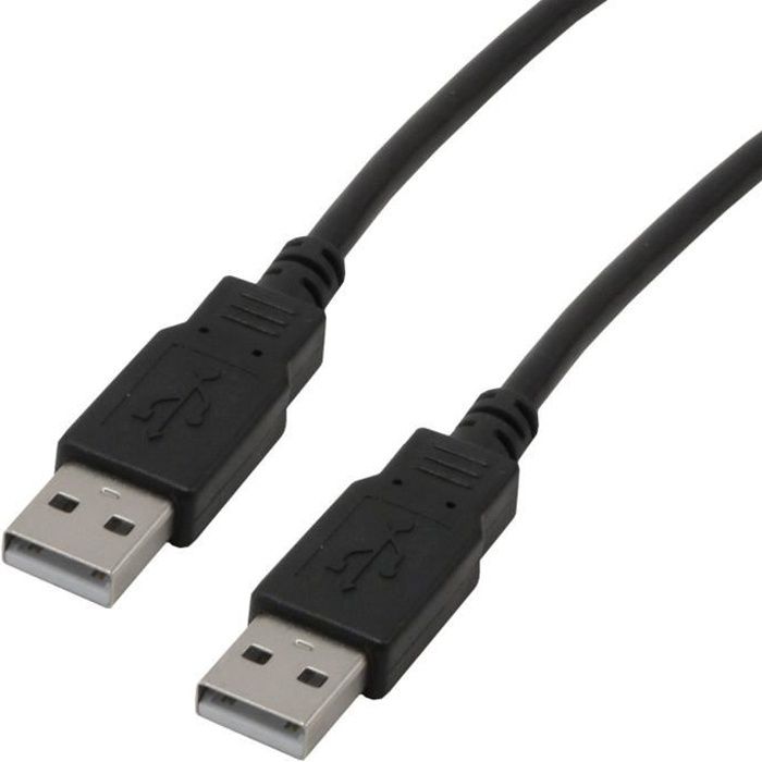 USB 2,0 A Vers A Mâle Vers Mâle Haute Vitesse Noir câble 1 m