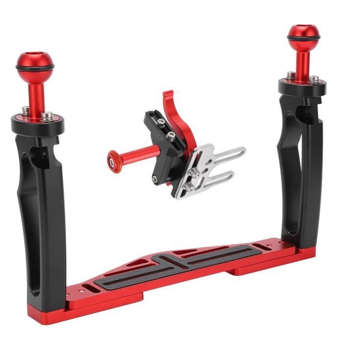 VBESTLIFE Plateau De Stabilisateur Tenu Dans La Main D'alliage D'aluminium, Poignée De Poignée De Vis De 1/4 Pouce Pour L'accessoire De Boîtier De Caméra Sous-Marine, Noir