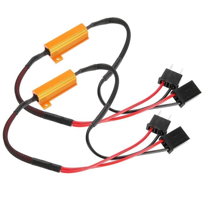 NEUF 2pcs décodeurs LED de voiture pour phare H7 Anti Hyper Flash pas de câblage de résistance de charge d'erreur 12V BigBen