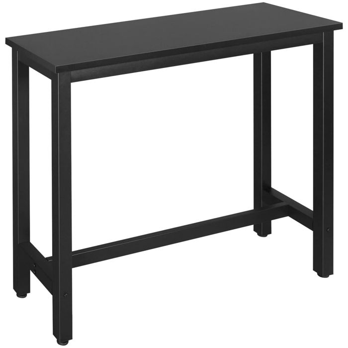 WOLTU Table à manger 120x40x100 cm Table de cusine en métal + MDF Noir