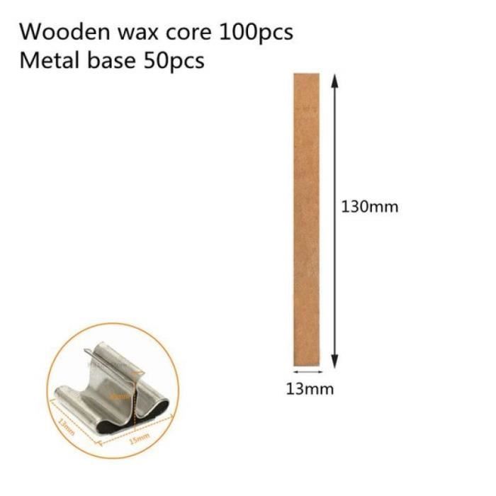 GG16175-Mèches de bougie en bois naturel de haute qualité. 100 pièces