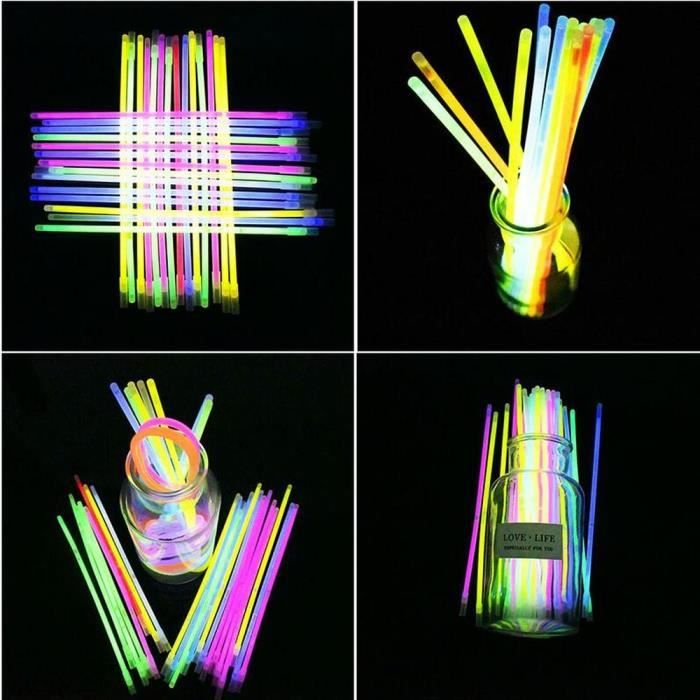 Set De 50 Bâtons Lumineux – 21x2,2 Mm, 4 Mm De Diamètre – +10 Bouchons Et 20 Housses – Pour Pêche Nocturne, Camping, Urgence