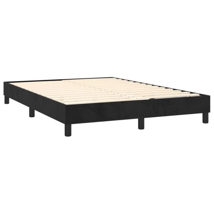 Sommier à ressorts - ZERODIS - RE388 - Noir - Velours - 140x190 cm