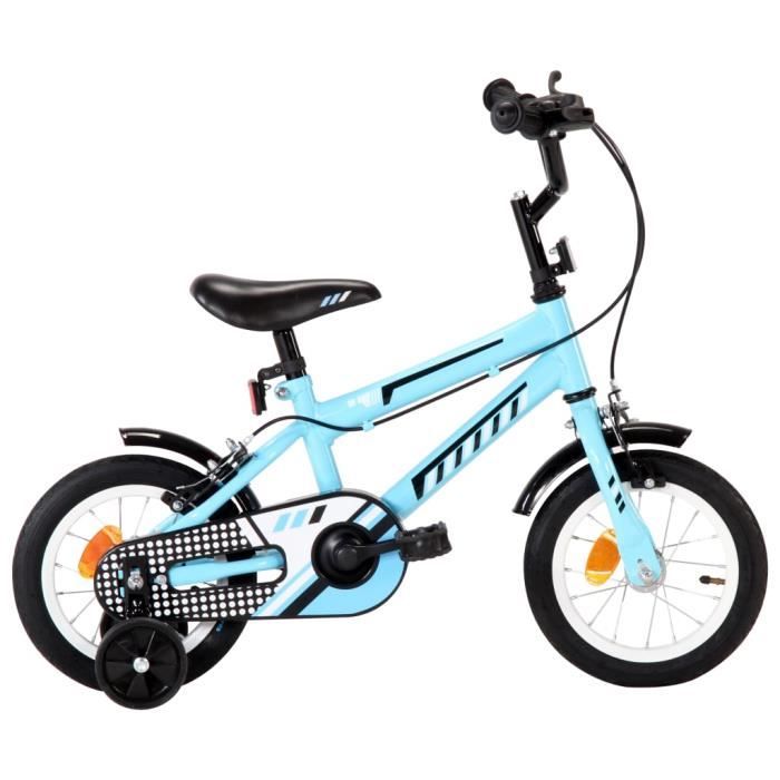XAN Vélo pour enfants 12 pouces Noir et bleu - 8009