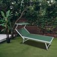Chaise longue de plage en aluminium textilène Vert - MOBILI REBECCA - Dimensions 38x186x61 - Relaxation-1