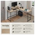 TecTake® Bureau Sur Roulettes Avec étagères Et Tiroir à Clavier, 80 X 65,5 X 130,5 Cm, Table De Bureau, Bureaux Ordinateur Meuble Pc Table De Travail Meuble Ordinateur Desk Teletravail, Bois Foncé