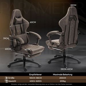 Chaise Gaming LED Dowinx - Cuir PU, Accoudoirs 4D, Soutien Lombaire Réglable