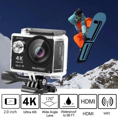 Ensemble de caméra d'action professionnelle Ek7000 Ultra Hd Caméra d'action  sportive sans fil