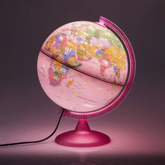 Globe lumineux rose 25 cm