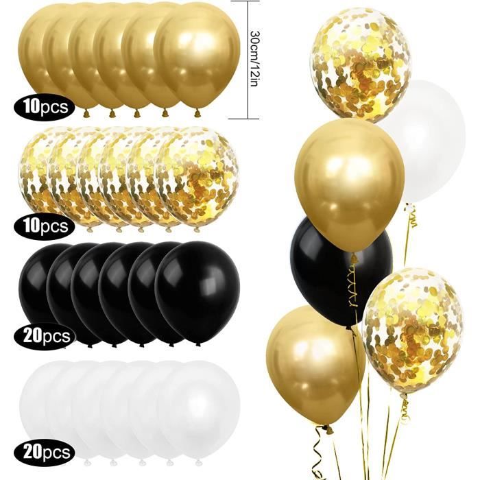 Ballon Or Noir Anniversaire, 60 Pièces Ballons Or Et Noir, Ballon Confettis  Or, Métallisé Ballons Or, Ballon Noir Or Blanc Po[H2137] - Cdiscount Maison