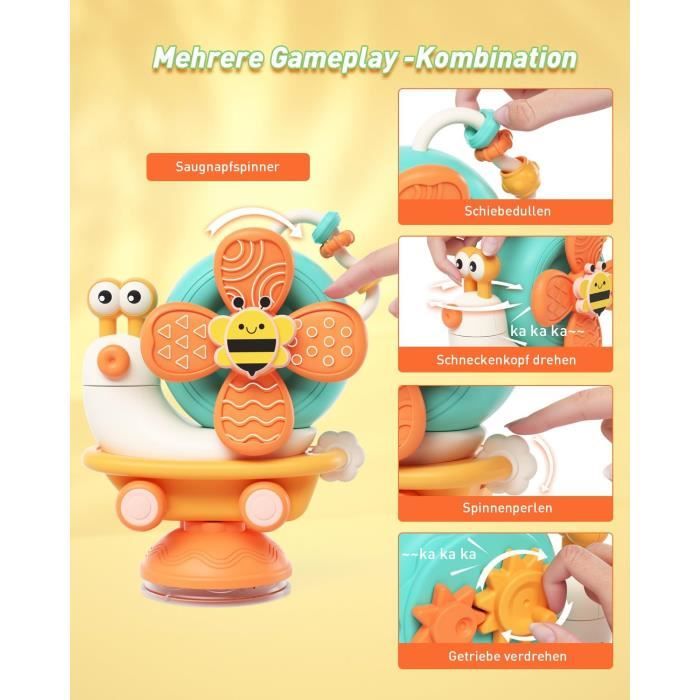 Jouet Chaise Haute Musical Ballery – Ventouse Grenouille 2en1 – Dès 6 Mois