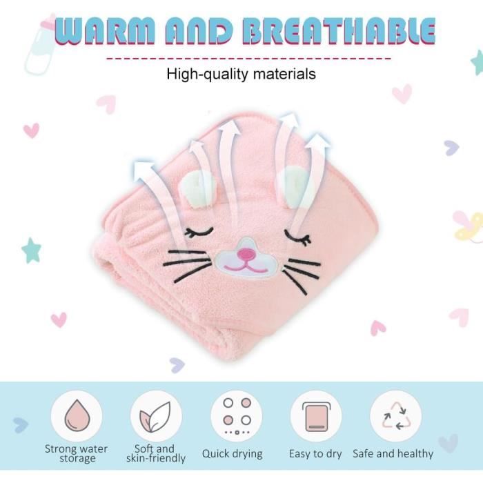 HIOQFR Cape De Bain Bébé 80x80cm à Capuche - Serviette De Bain Poncho Garçon Fille Naissance