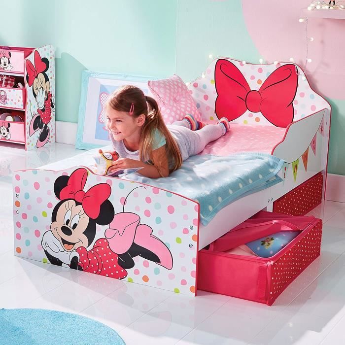 Classeur Minnie Mouse 4 Anneaux Avec Recharge 100 Feuilles A4 - Pour école, Rose, Résistant