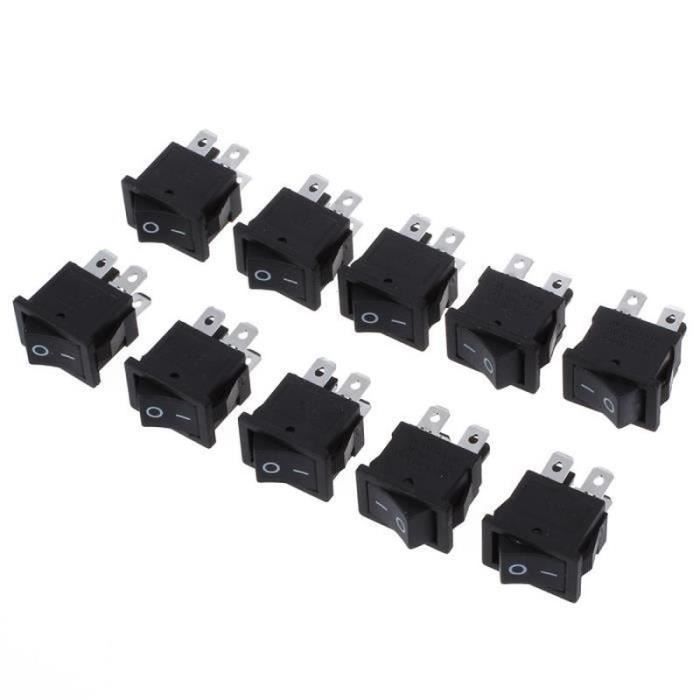 5x Mini Interrupteur SPST - KCD1-11 3A 250v 10x15mm on/off - 27int003 -  Cdiscount Bricolage