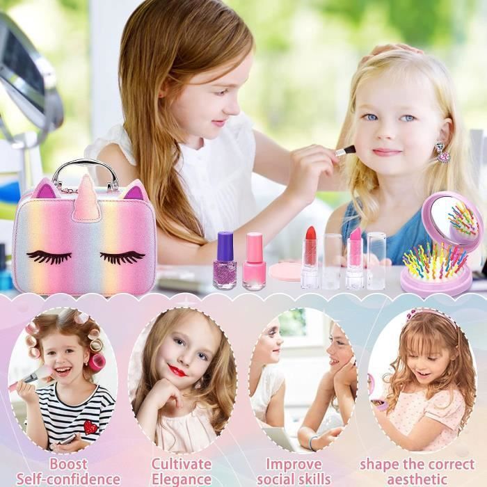 Maquillage Enfant Jouet Fille 30pcs BIENCOME - Lavable et Non Toxique avec  Sac en Peluche - Cadeau Anniversaire - Cdiscount Jeux - Jouets