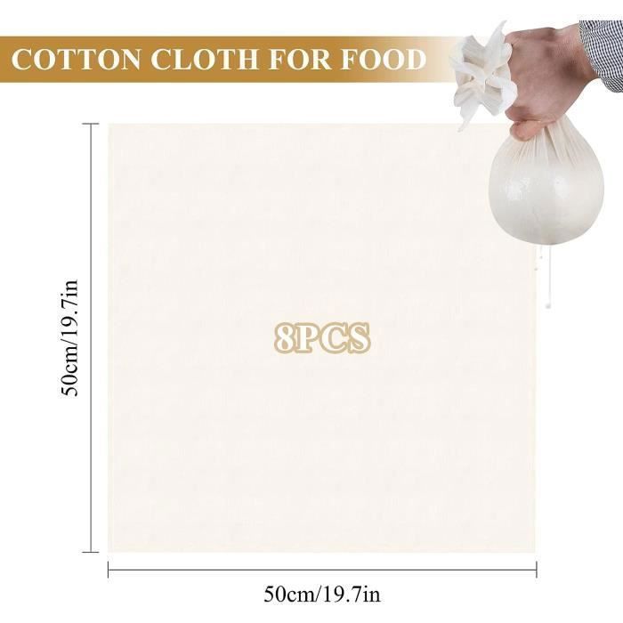 6 Pièces étamine Alimentaire Coton Non Blanchi – Tissu Filtrant Lavable Pour Fromage, Tofu, Vin, Yaourt