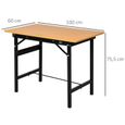 Établi pliable table atelier table de travail bricolage avec règle et rapporteur dim. 100L x 60l x 75H cm -2