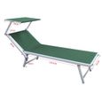 Chaise longue de plage en aluminium textilène Vert - MOBILI REBECCA - Dimensions 38x186x61 - Relaxation-2