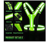 Ocuvaep Gilet Réfléchissant Running LED Rechargeable USB - Avec 2 Bracelets Réfléchissants - Sécurité Nuit Jogging Vélo