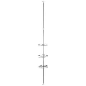 Étagère Douche Télescopique Sans Perçage – Ajustable 33-49 Cm, 6 Crochets, Support Pommeau, Pour Barres 18-26 Mm