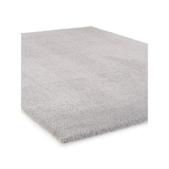 Lavable Tapis Shaggy à Poils Longs Lahty Gris Clair 120x170 Cm Tapis Doux Pour Salon