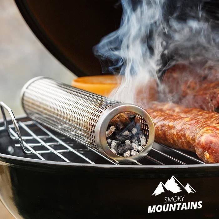 [Smoky Mountains®] Générateur de Fumée Froide en Tube - Fumoir à Froid pour  Barbecue ou Fumage - (30,5 cm) En Acier Inoxydable