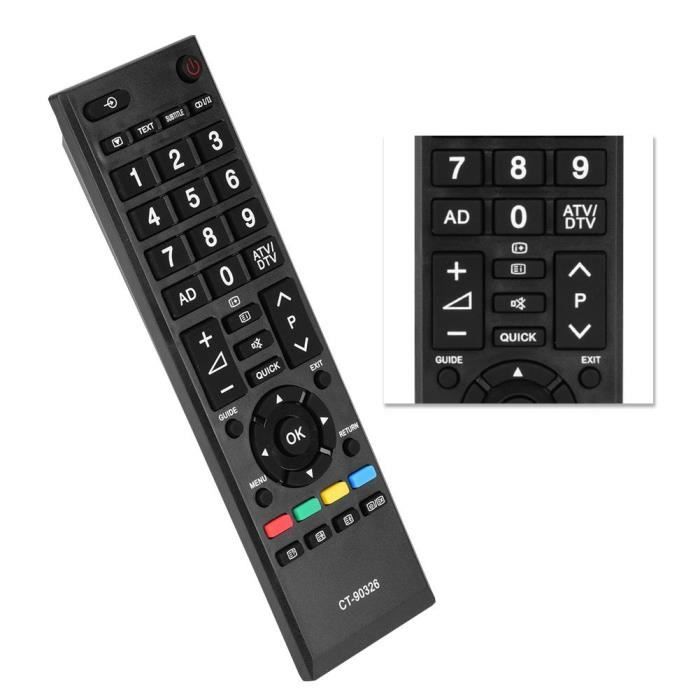 Télécommande Universelle Neuf Pour Téléviseurs Toshiba CT-90326, 26AV615DG, 26AV625D...