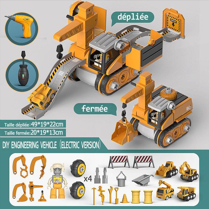 Jeu de construction Véhicules de Chantier HAOPYOU - Kit DIY 7 en 1 STEM Jeu de construction Véhicules de Chantier HAOPYOU - Kit DIY 7 en 1 STEM