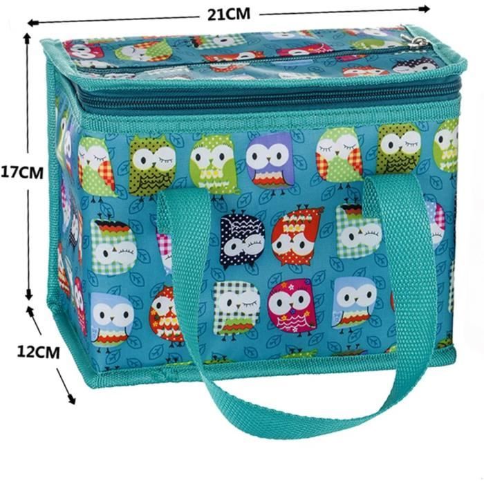 TEAMOOK Sac Repas Lunch Bag Sac a Dejeuner Sac Fraicheur Portable Isotherme Hibou Vert 22cm X 16cm X 12cm 774 Cdiscount Maison