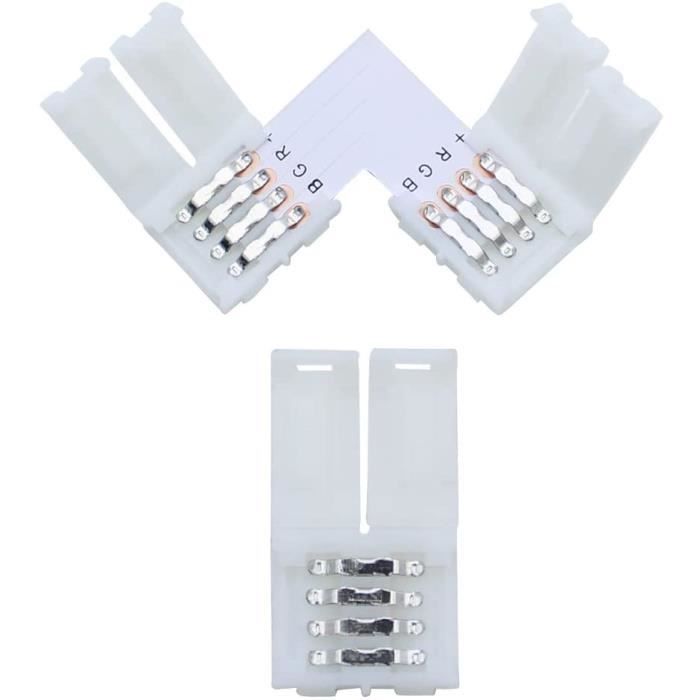 Connecteurs Rapides 4 Broches 8mm Pour Bande LED RGB 5050 - Lot De 20, Sans Soudure, 5-24V