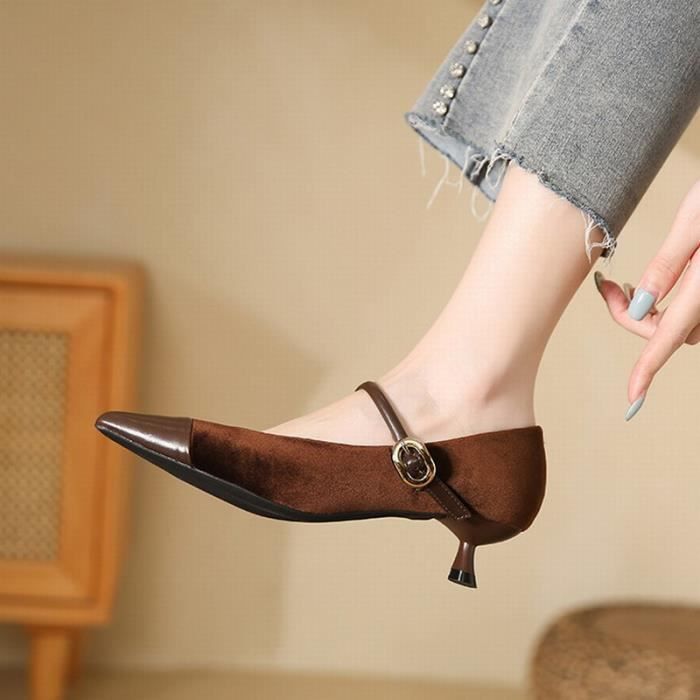 Escarpins pour femmes Marque Modèle Talons hauts en peluche Bout  pointu 4cm