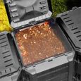 DEUBA® Composteur de jardin 380 L plastique noir transformateur de déchets écologique couvercle et trappe d’extraction-3