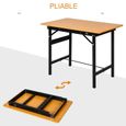 Établi pliable table atelier table de travail bricolage avec règle et rapporteur dim. 100L x 60l x 75H cm -3