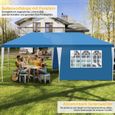 Izrielar Tonnelle de jardin réception avec parois latérales fenêtres Fête Camping portable Bleue 3x6m TENTE DE DOUCHE-3