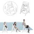 ROBA Chaise Haute Évolutive Born Up 2 en 1 + Transat Inclinable Gris - roba Style - Dès la Naissance - Bois Blanc-3
