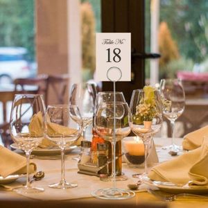 QUARKZMAN Lot De 10 Porte-Nombres De Table 3,9 Pouces – Support Cartes Noir Mariage, Anniversaire, Événement – Anneau Stable