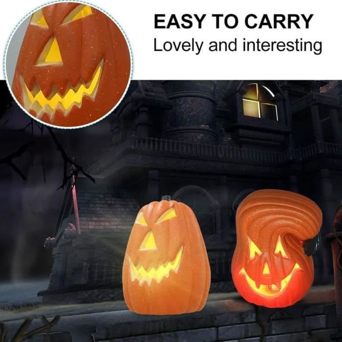 Lampe Citrouille LED Géante Orange - Décoration Lumineuse Halloween