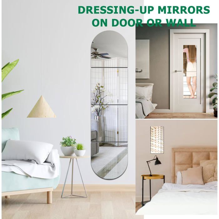 Lot De 3 Miroirs Autocollants Acrylique HD 30x30 Cm - Incassables, Légers, Pour Mur, Salle De Sport, Maquillage