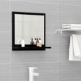 3344NEW FR® Elégant Miroir de salle de bain Contemporain,Miroir mural Moderne Pour salle de bain Salon Chambre Noir brillant 40x10,5-0