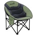 Chaise de camping, siège rembourrée - Skandika Moonchair Sirkka - Fauteuil pliable - Max. 150 kg - Sac de transport - Vert-0