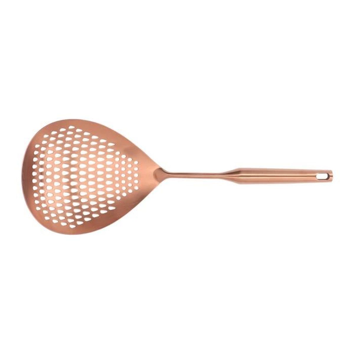 Écumoire En Acier Inoxydable 38,7 Cm - Manche En Bois De Chêne - Pour Friture, Égouttage, Cuisson - Maille Fine