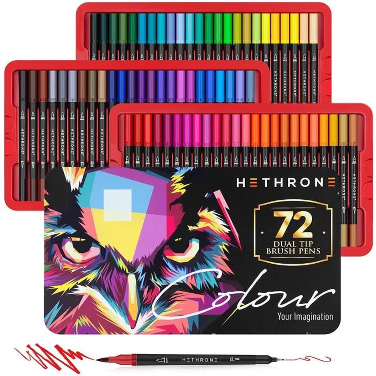 72 Couleurs Feutre Coloriage Double Marqueurs Au Coloriage Stylo Pinceau Pointe Fine Couleur Pour Debutant Artiste Enfant Adulte Cdiscount Beaux Arts Et Loisirs Creatifs