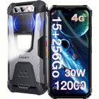 FOSSIBOT F106 Pro Smartphone Robuste 6.58" 15Go + 256Go 48MP 12000mAh IP68 Android 14 Téléphone Haut-parleur 110dB Double SIM 4G