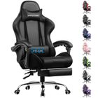 GTPLAYER Chaise Gaming Repose Pieds Coussin Lombaire de Massage Fauteuil de Bureau Ergonomique avec Accoudoir Synchronisé (Noir)
