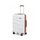 Kono Valise Cabine Moyenne 66x46x26cm Rigide Polypropylène Valise de Voyage à 4 roulettes et Serrure TSA, 70L, Crème