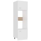 vidaXL Meuble micro-ondes "Lyon" Blanc 60 x 57 x 207 cm Bois d'ingénierie 802546