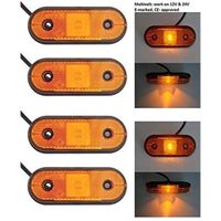 4x LED 10-30V Ambre Orange Contour Angle Côté Marqueur Norme E Feux Pour Remorque de Camion Camping-Car Caravane Châssis