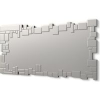 DekoArte E023 - Miroirs Muraux Modernes | Décoration Entrée Chambre | Grands Rectangulaires Sophistiqués Argent | 140 x 70 cm